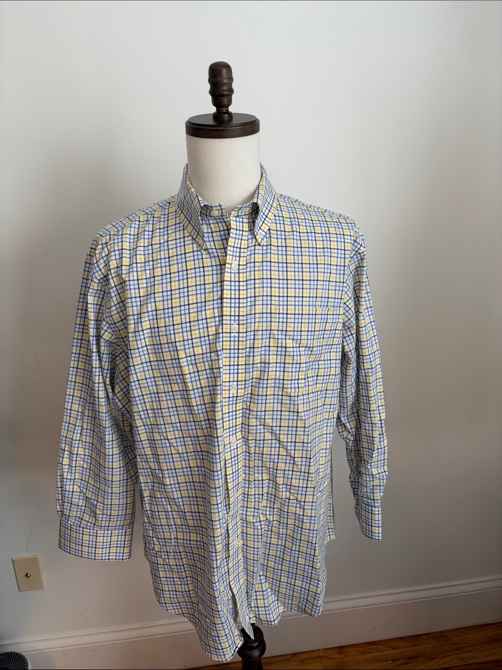 Lauren Ralph Lauren Men’s Blue and Yellow Plaid Dress Shirt